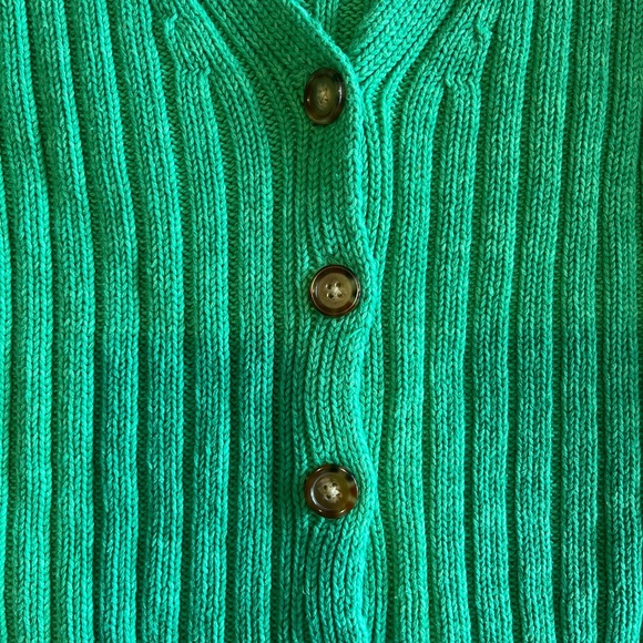 Green Ribbed Cardigan - Picture 2 of 4